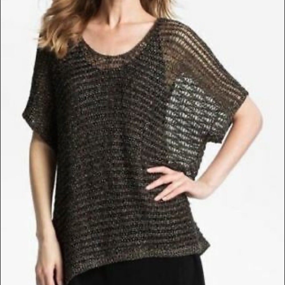 Eileen Fisher | Metallic Mesh Sparkle Dolman Tunic